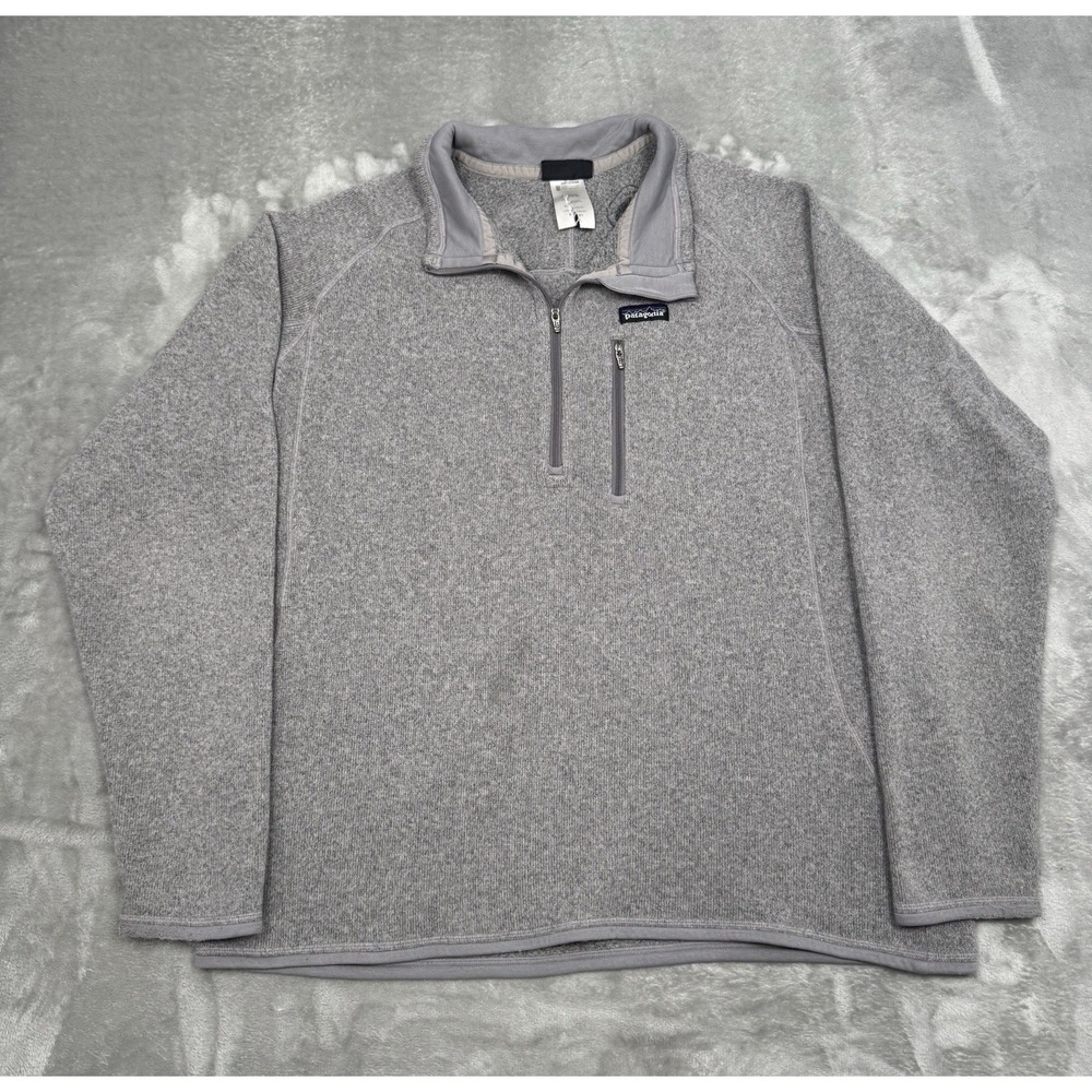 Patagonia Better Sweater Mens XL Gray Full Zip Fleece 1/4 Zip Pullover Hiking‎